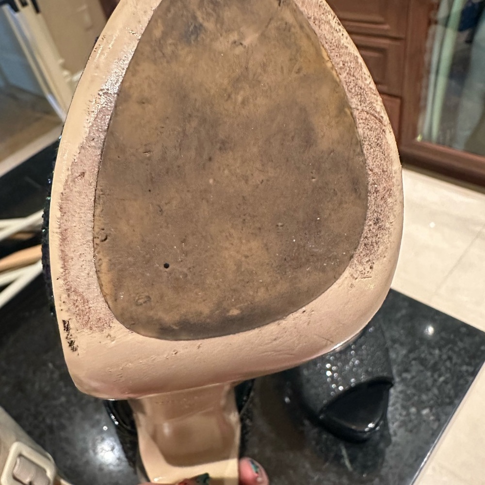 Miu Miu Glitter Platform Sandals - image 5